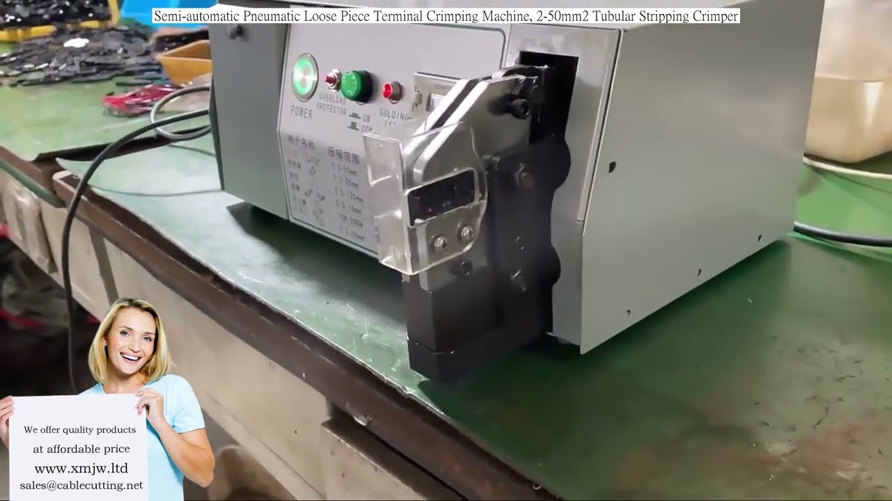 Semi-automatic Pneumatic Loose Piece Terminal Crimping Machine, 2-50mm2 Tubular Stripping Crimper
