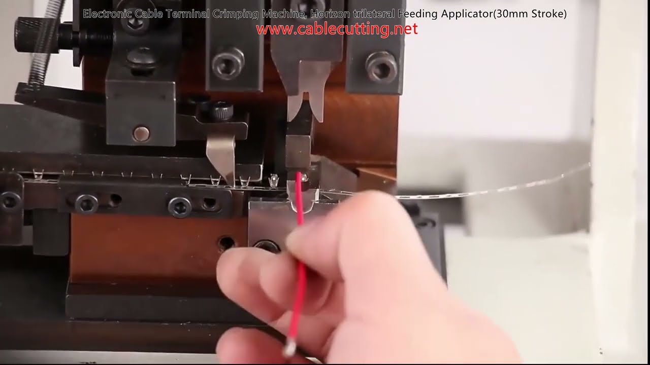 Electronic Cable Terminal Crimping Machine, Horizon trilateral Feeding Applicator30mm Stroke