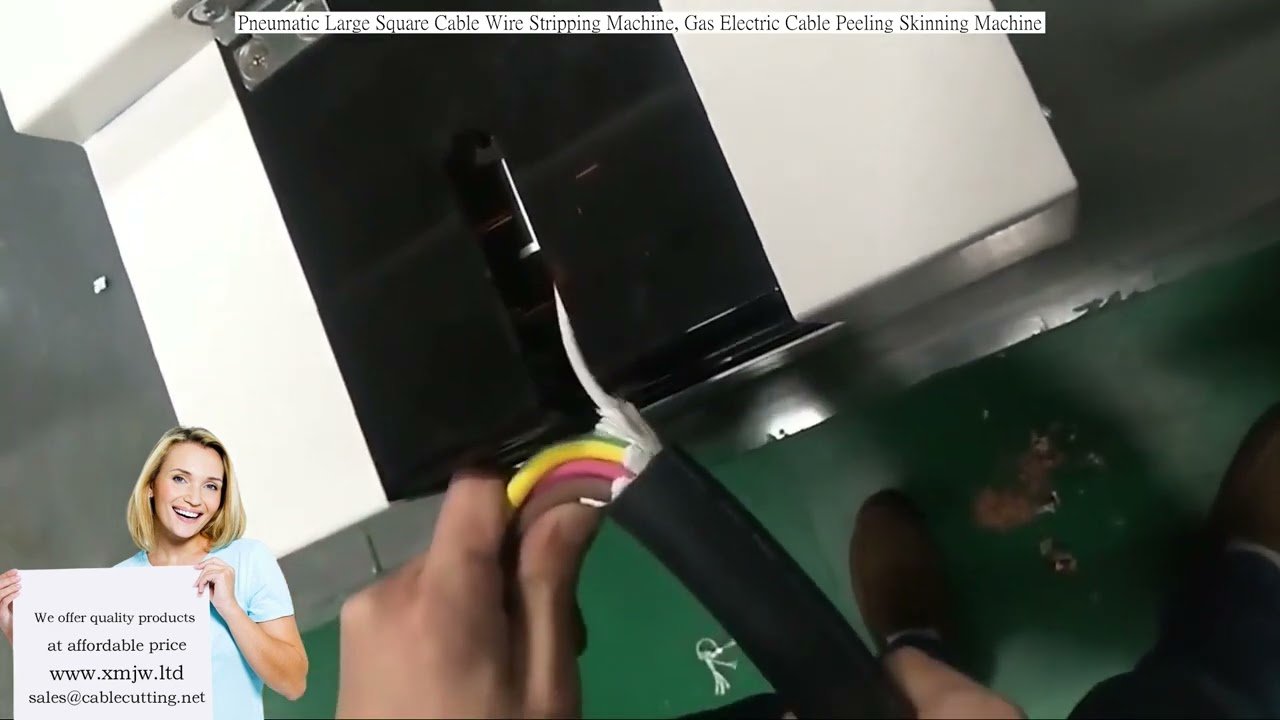 Pneumatic Large Square Cable Wire Stripping Machine, Gas Electric Cable Peeling Skinning Machine