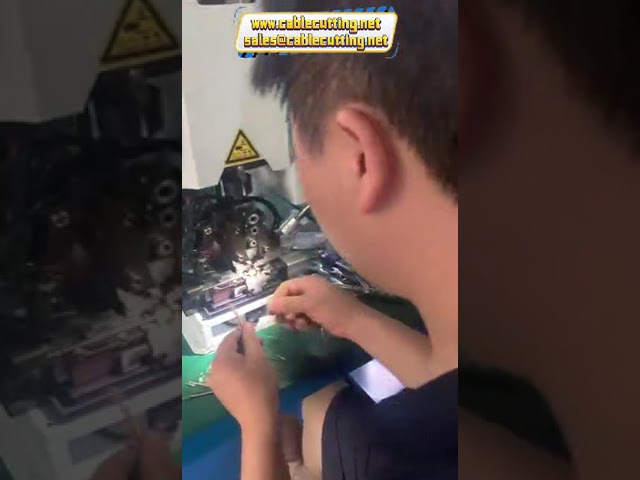 High precise universal cable copper wiring harness terminal crimp making machine